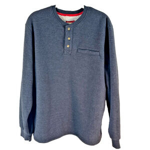 Coleman Mens XL Gray Sherpa Lined Thermal Waffle Henley Pullover